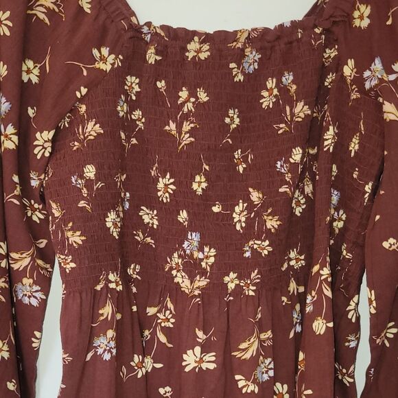 Madewell Lucie Smocked Square Neck Cotton Floral Cottage Top 10 - Picture 4 of 15